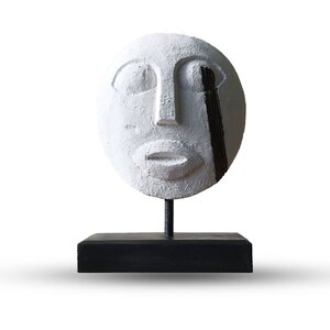Timor Tribal Decorative Mask White Handcrafted Indonesian Art