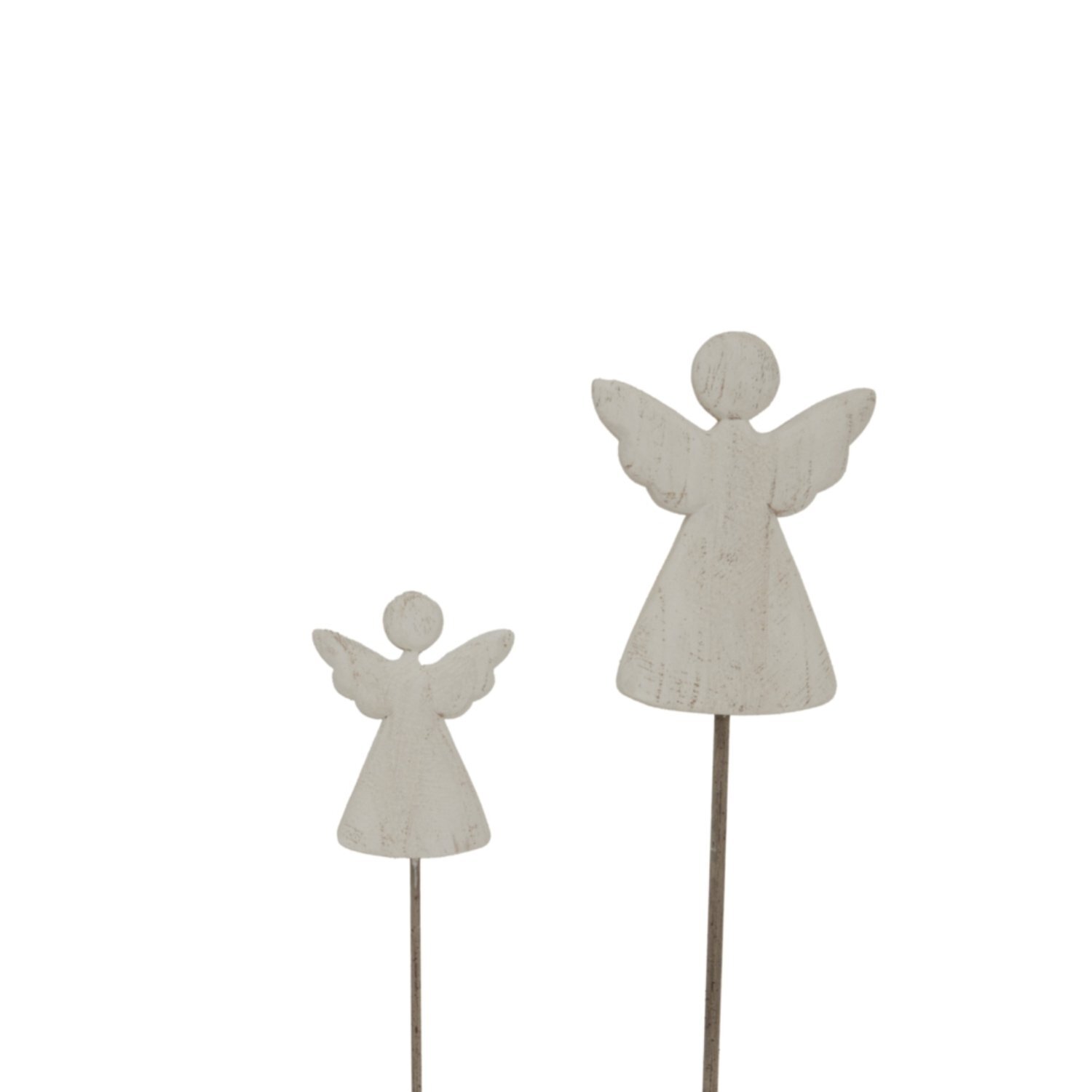 Large Whitewashed Rustic Angel Statue For Home Retail Decor - White