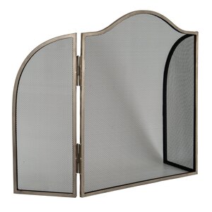 Antiqued Silver Fire Screen Classic Spark Guard for Any Interior