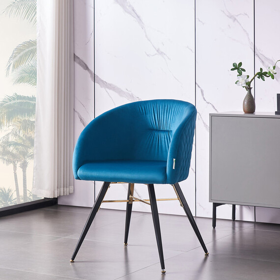 Set of 4 Vittorio LUX Velvet Dining Chairs Upholstered for Kitchen Dining Room