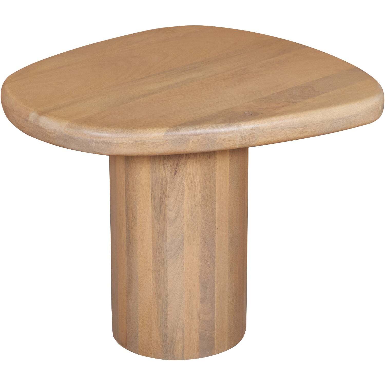 Buffalo Mango Wood Side Table, Pebble Top, Matte Finish - Brown