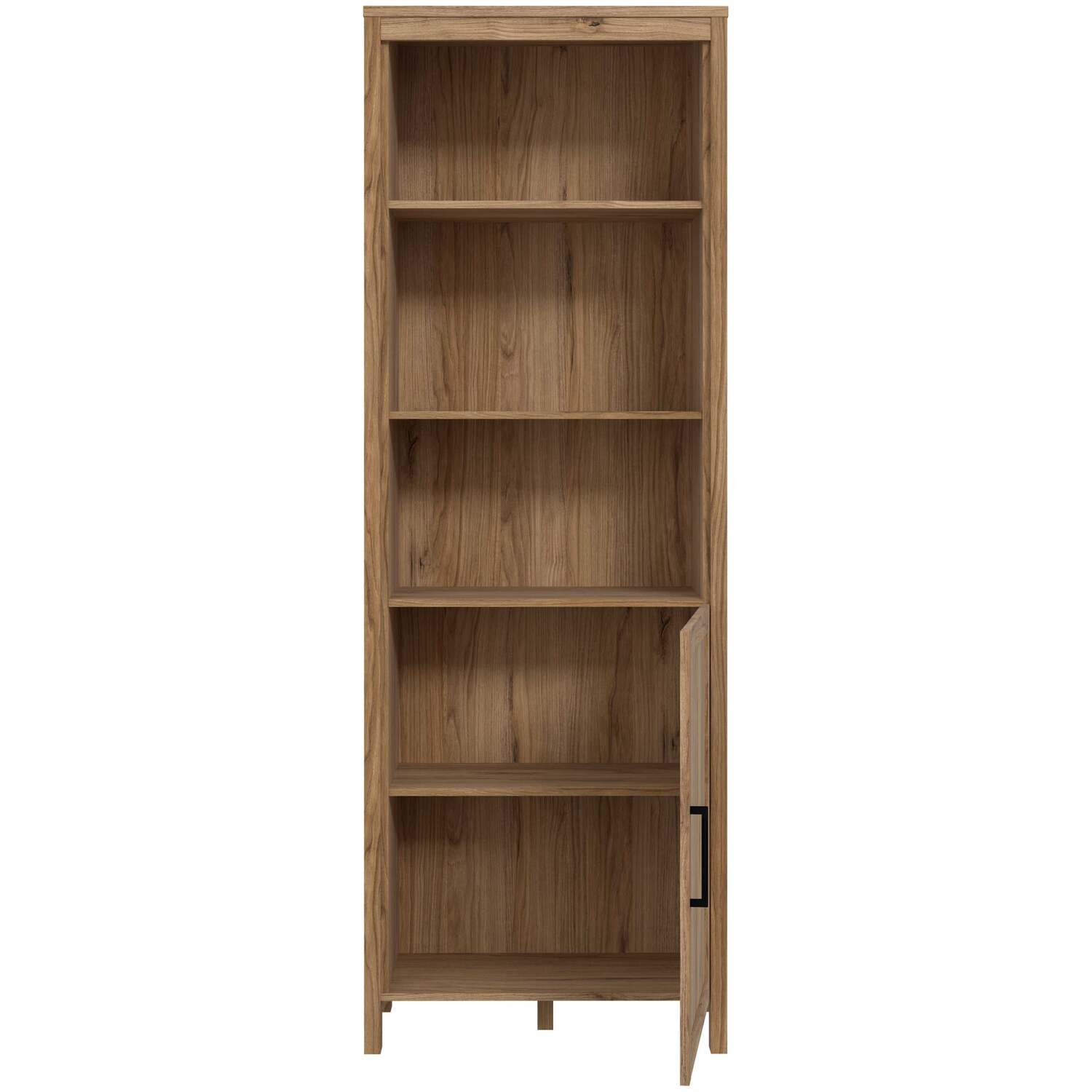 Wyld Haus Mossbloom Waterford Oak-Look Tall Shelf Unit 2 Shelves 1 Door - Natural