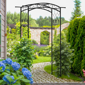 Outsunny 211cm Height Metal Garden Arch Arbor for Wedding Decor