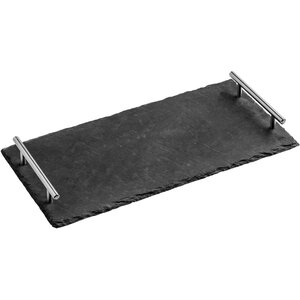Preto Slate Tray With Stainless Steel Handles