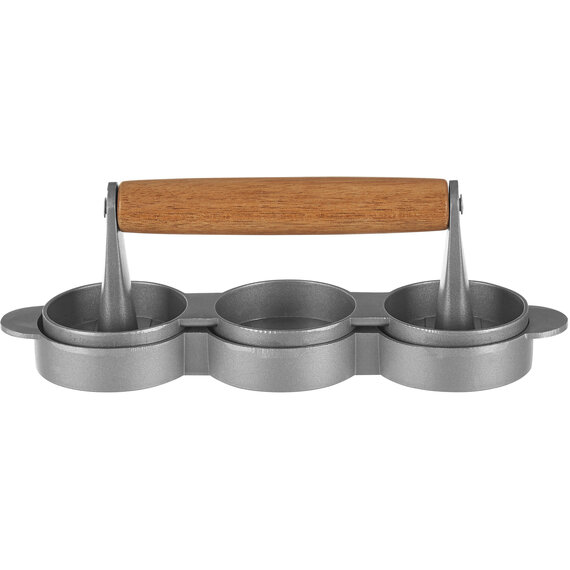 Interiors by Premier Triple Mini Burger Press,Non-Stick Hamburger Patty Maker with Wooden Handle
