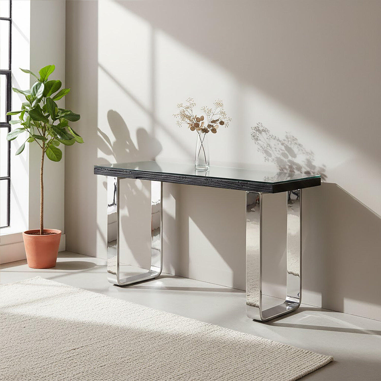 Kerala Small Black Console Table - Black
