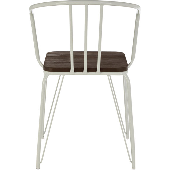 District White Metal And Elm Wood Armchair