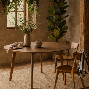 Saffron Large Round Effect Dining Table