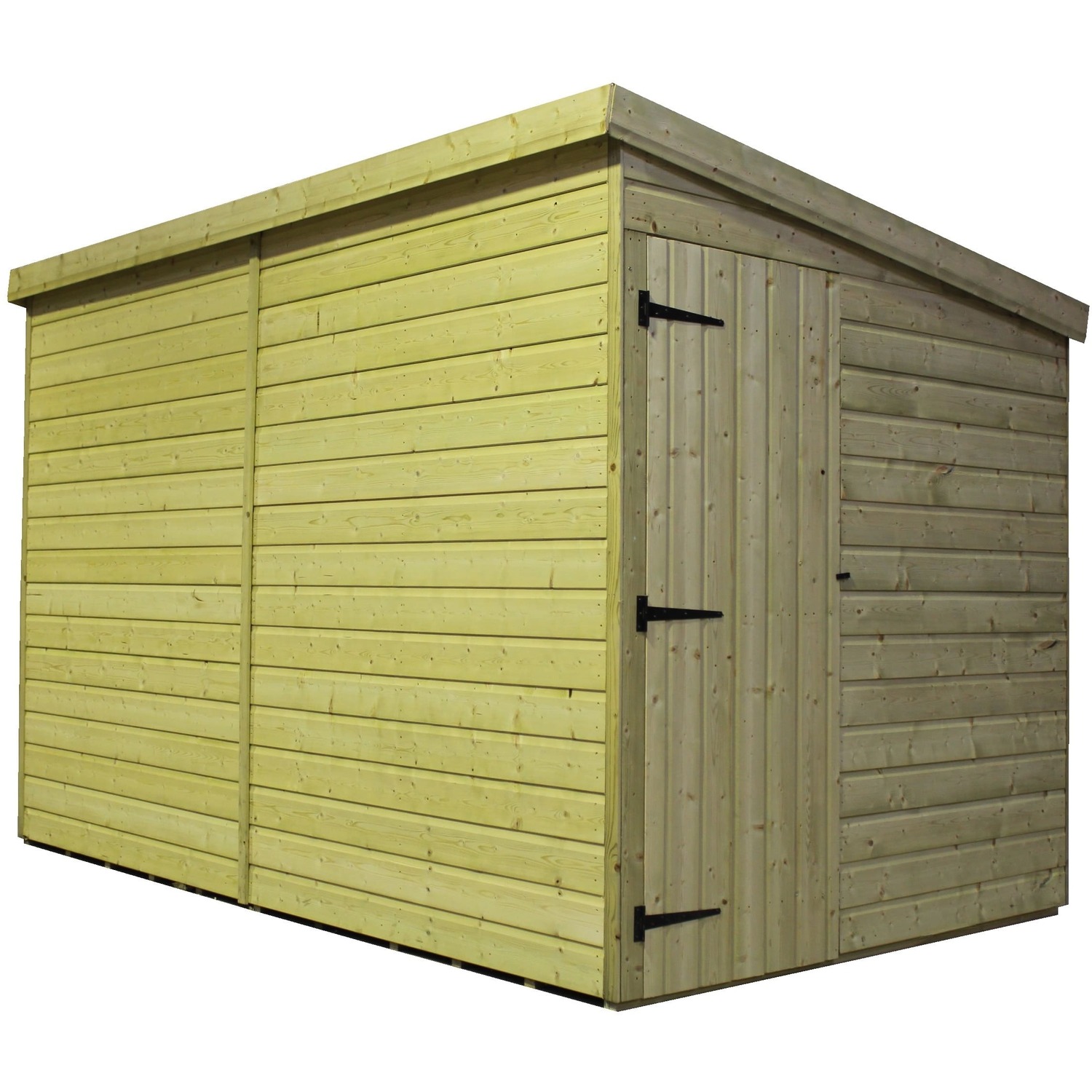 Empire 2000 12x6 Pent Garden Shed with a Single Door on the Right Side - Green