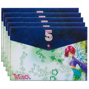 W.I.T.C.H. Handy Plastic Folders - Multicoloured - Set of 5