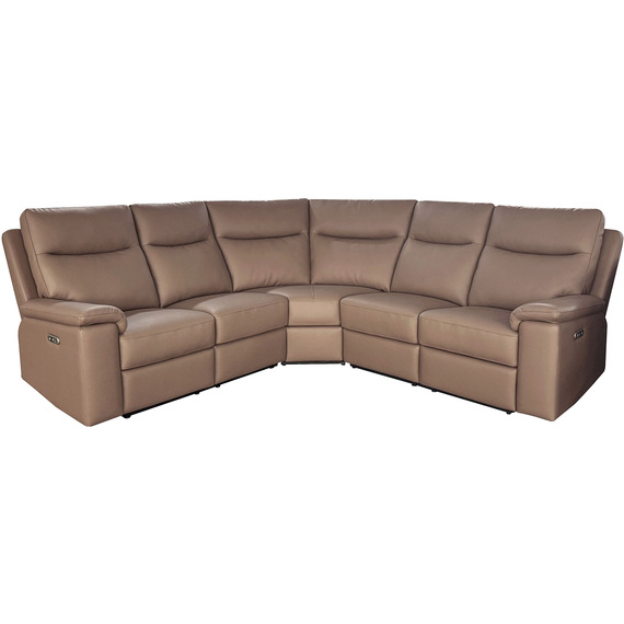 Marlowe Real Leather Power Recliner 2C2 Corner Sofa with USB Charging