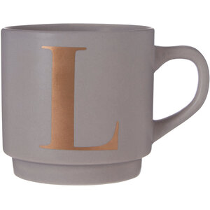 Signet Grey Monogram Mug, L