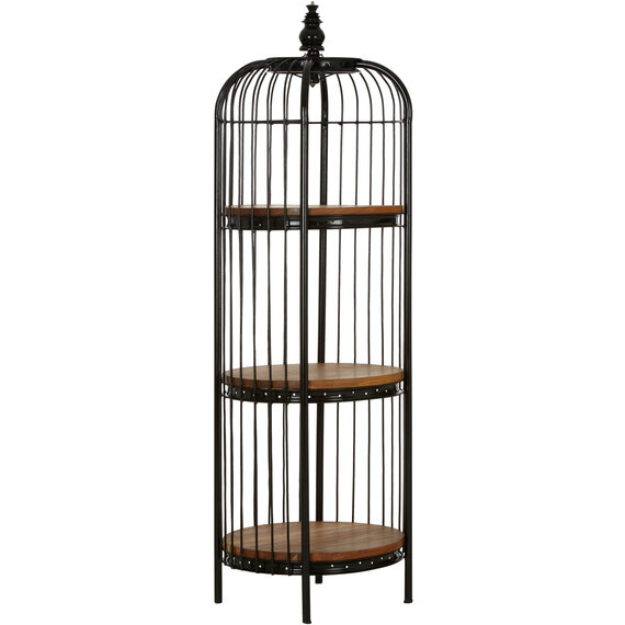 Mantis Medium 3 Tier Black Birdcage Shelf Unit