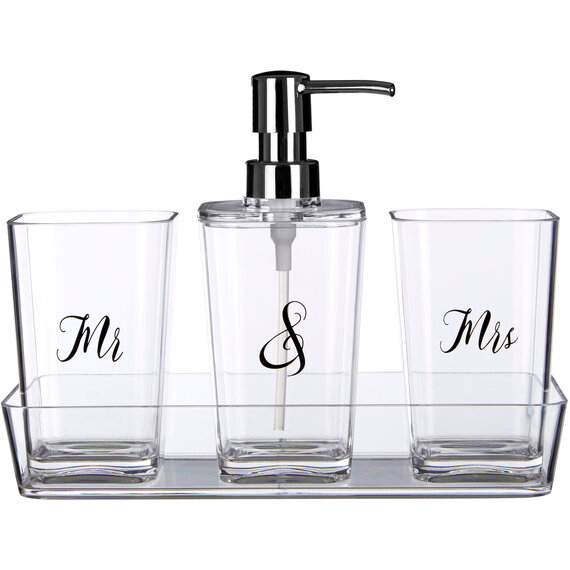 Set Of Four Mr And Mrs Bath Set.