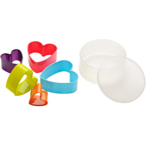 Sucre Set of 5 Heart Shape Plastic Cookie Cutters
