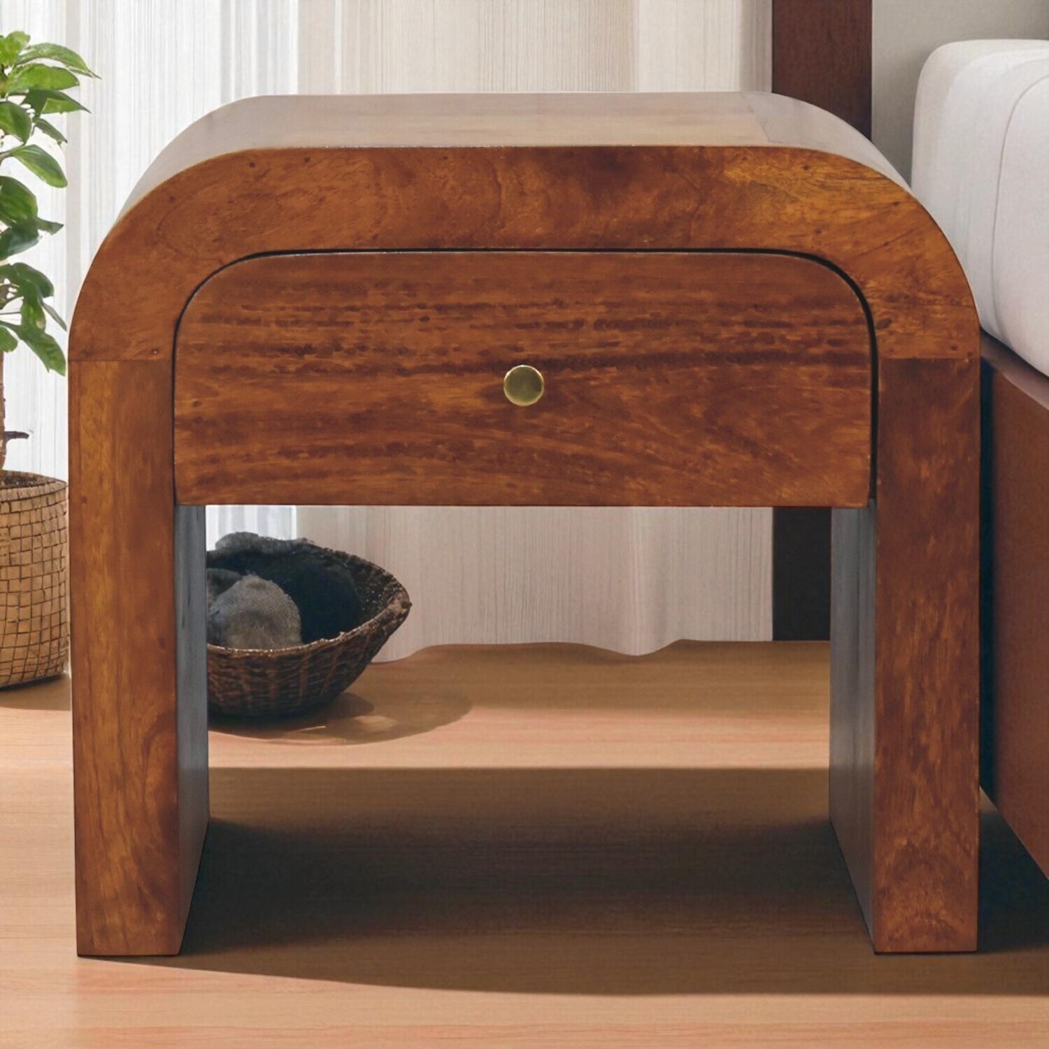 Artisan Furniture Soldi Wood Darcy Chestnut Bedside - Chestnut