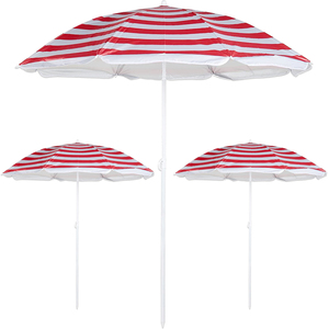 Beach Parasol Umbrella Tilting UPF 40 UV Resistant Set of 3