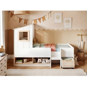 Millie Low Sleeper House Bed with Storage White