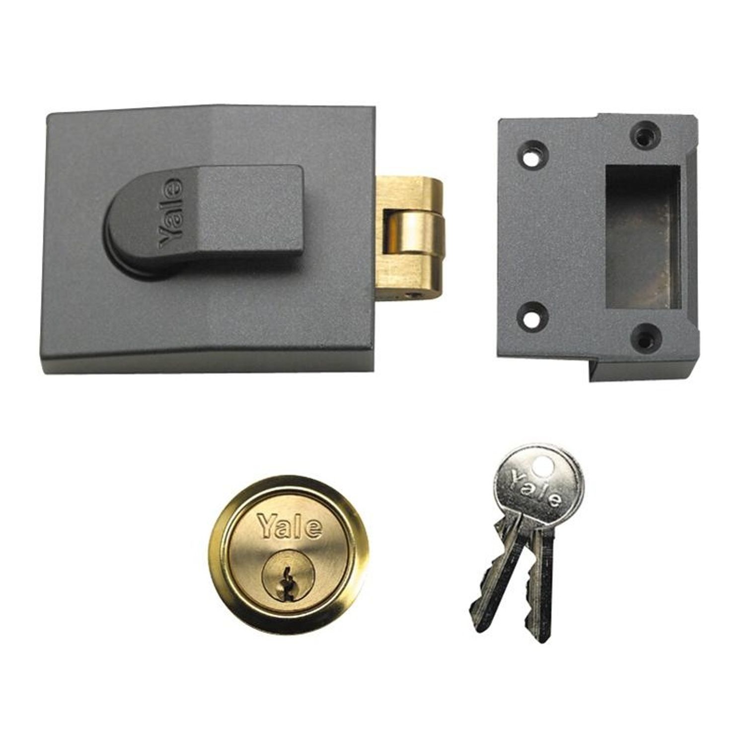 Yale Locks 81 Rollerbolt Nightlatch 60Mm Backset Dmg Finish Box - Dark Metallic Grey