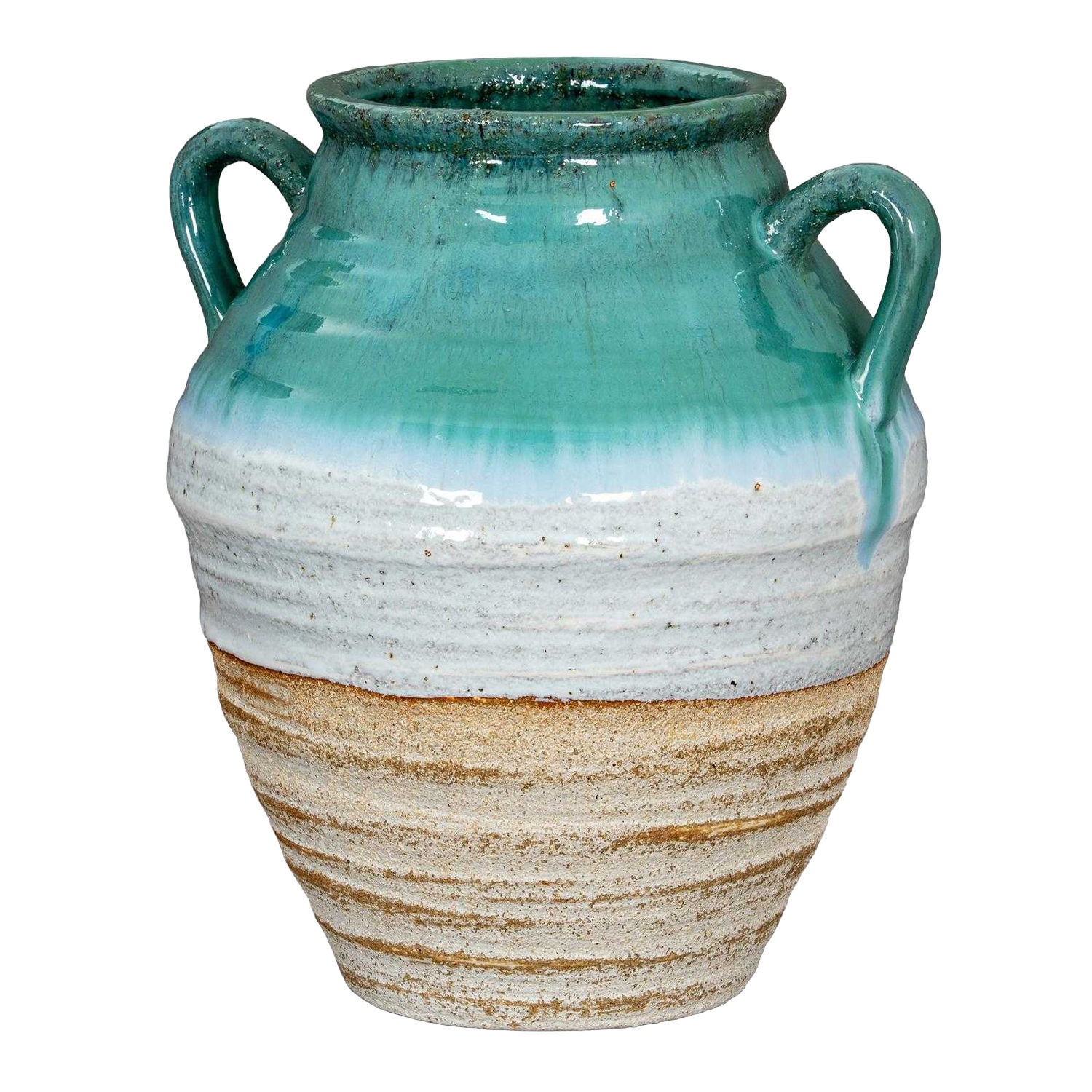 Hill Interiors Fen Amphora Vase - White/Light Green/Brown