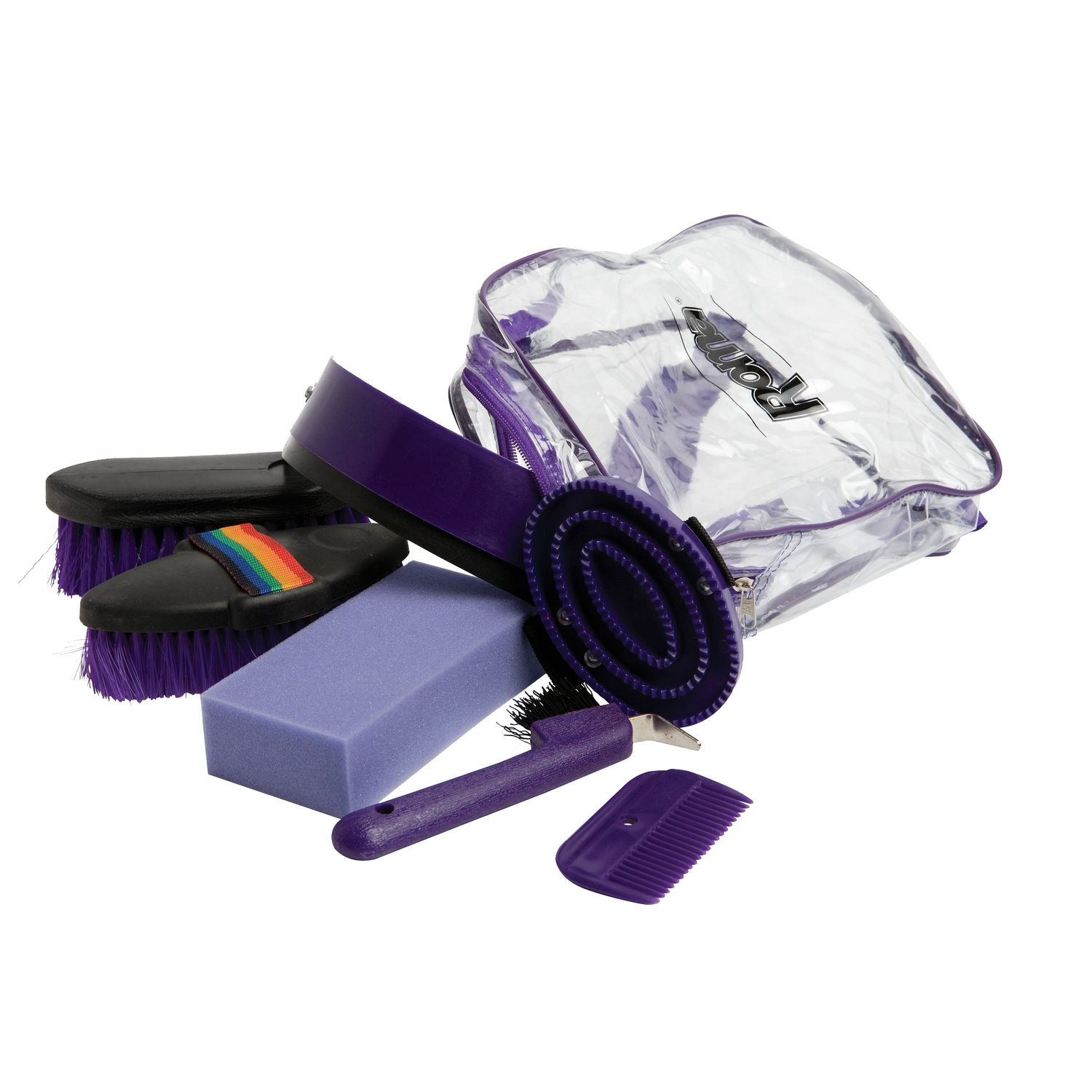 Roma 7 Piece Backpack Grooming Kit - Purple