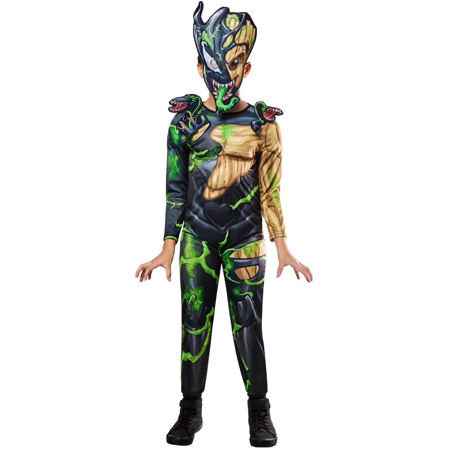 Marvel Childrens/Kids Venomised Groot Halloween Costume Suit - Green/Black/Brown / 7-8 Years