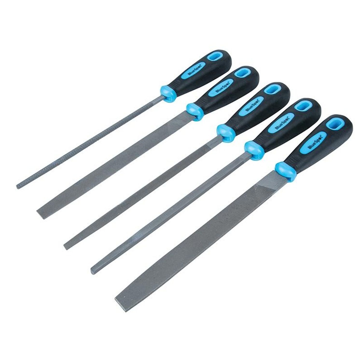 Bluespot Tools Soft Grip Handled File Set, 5 Piece - Multi Colour