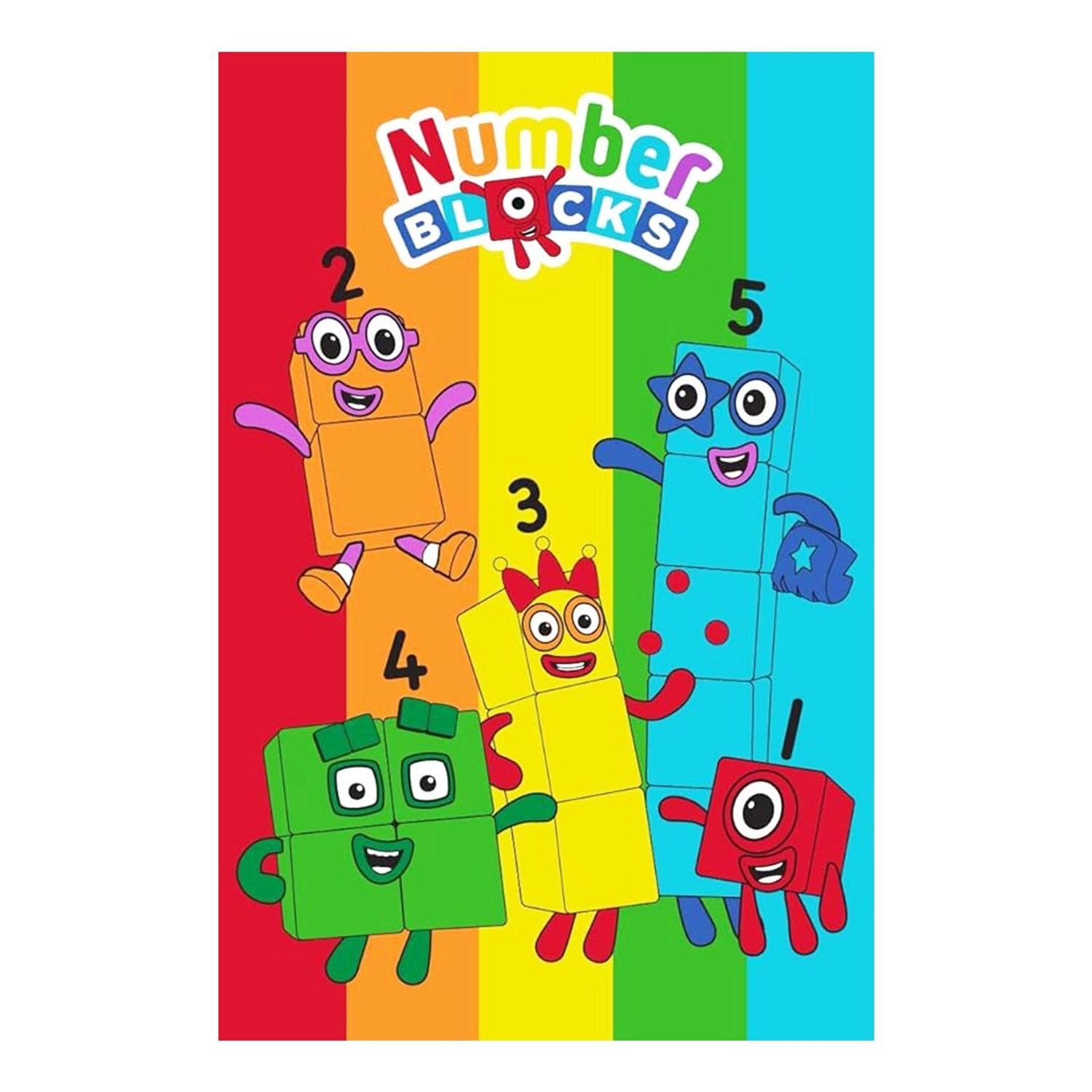 Numberblocks Unisex Multicolor Fleece Rainbow Blanket | Size: Crib - Image 2