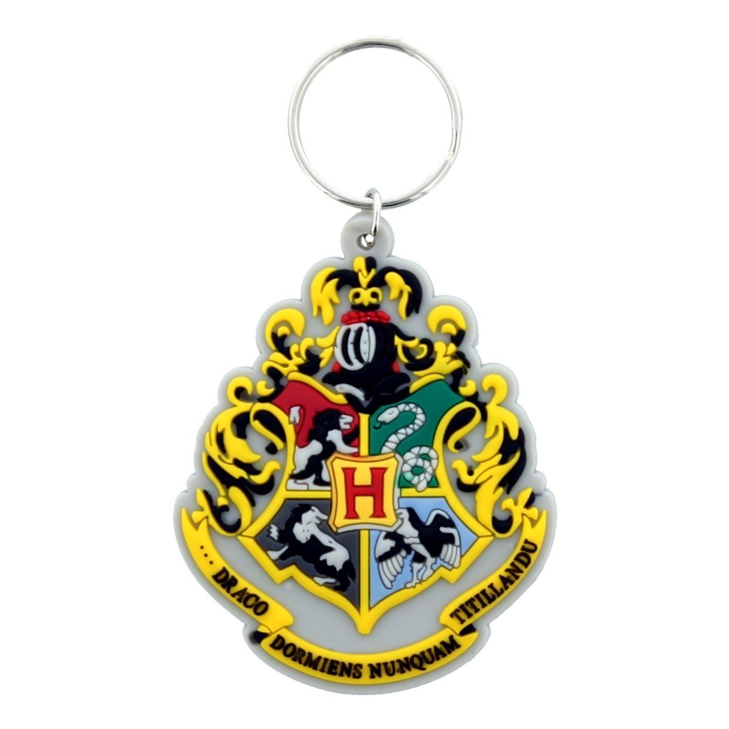 Harry Potter Hogwarts Crest Rubber Keyring - Multicoloured