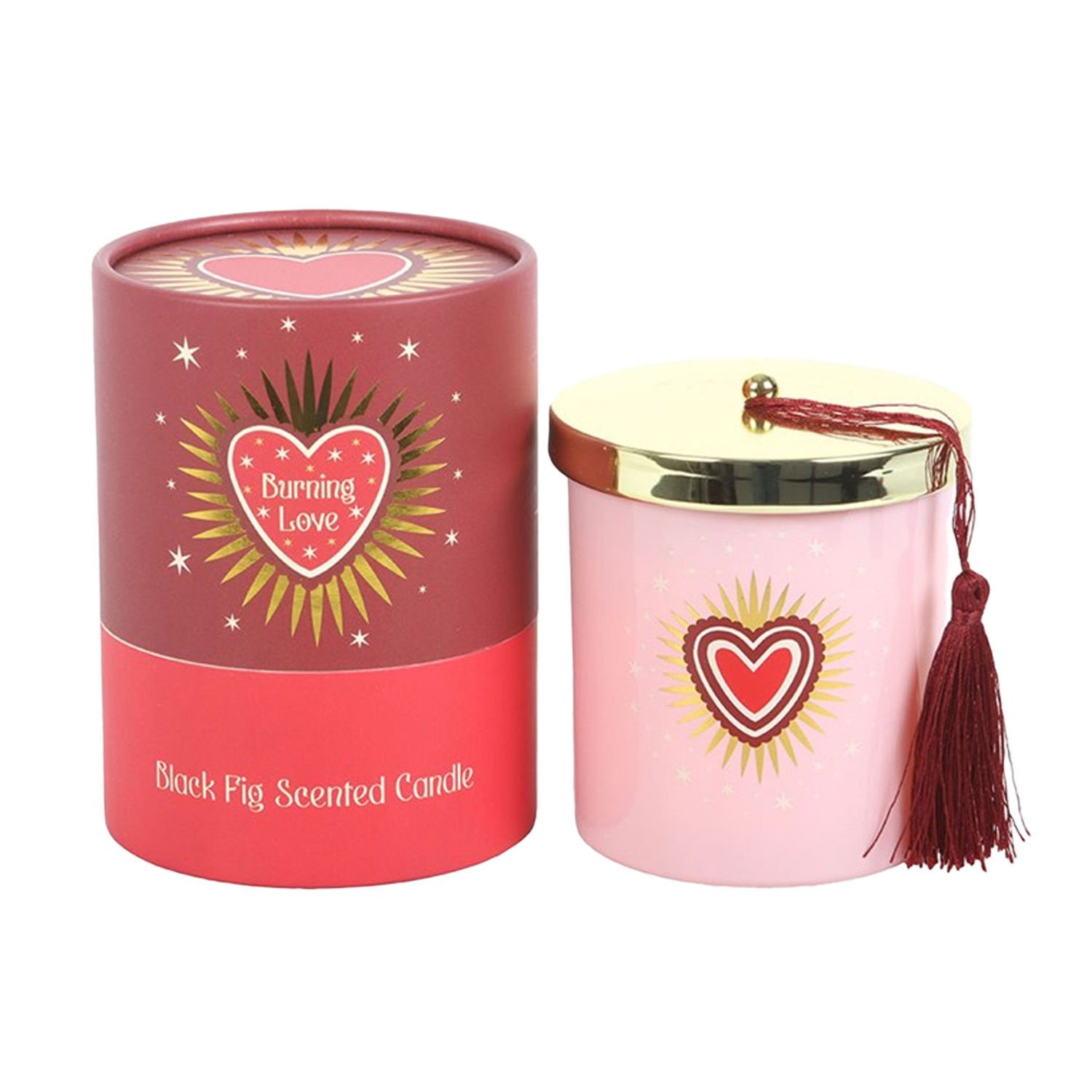 Something Different Burning Love Fig Scented Candle - White/Blush Pink