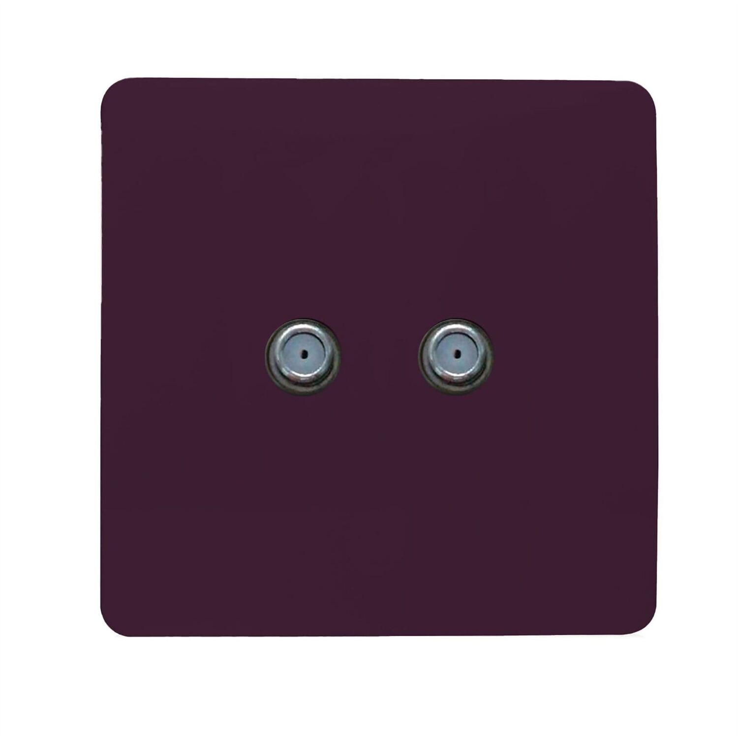 Trendi Switch Men's Purple 2 Gang F-Type Satellite Television Socket In Plum - Image 3