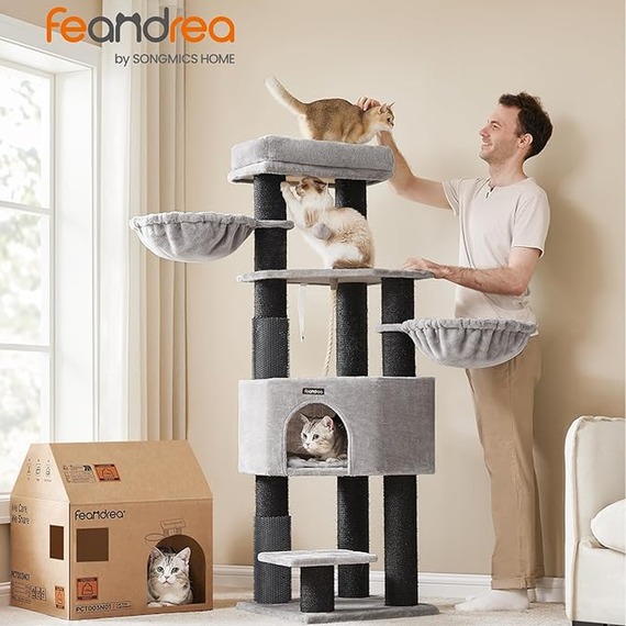 Large Cat Tower with Self-Warming Pads
