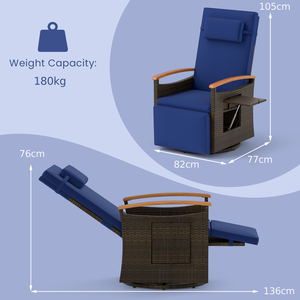 Patio Wicker Chaise Lounge Chair