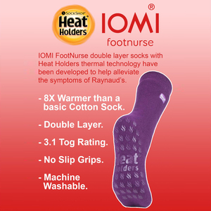 1 Pack Thick 3.1 TOG Non Slip Thermal Slipper Socks for Raynauds