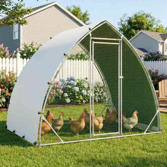 PawHaven Large Walk-In Chicken Pet Run Cage Metal Coop W/ Oxford Cover 2.5X2X2M
