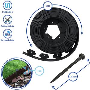 Flexible Plastic Lawn & Path Edging - 30m x 4cm - Black