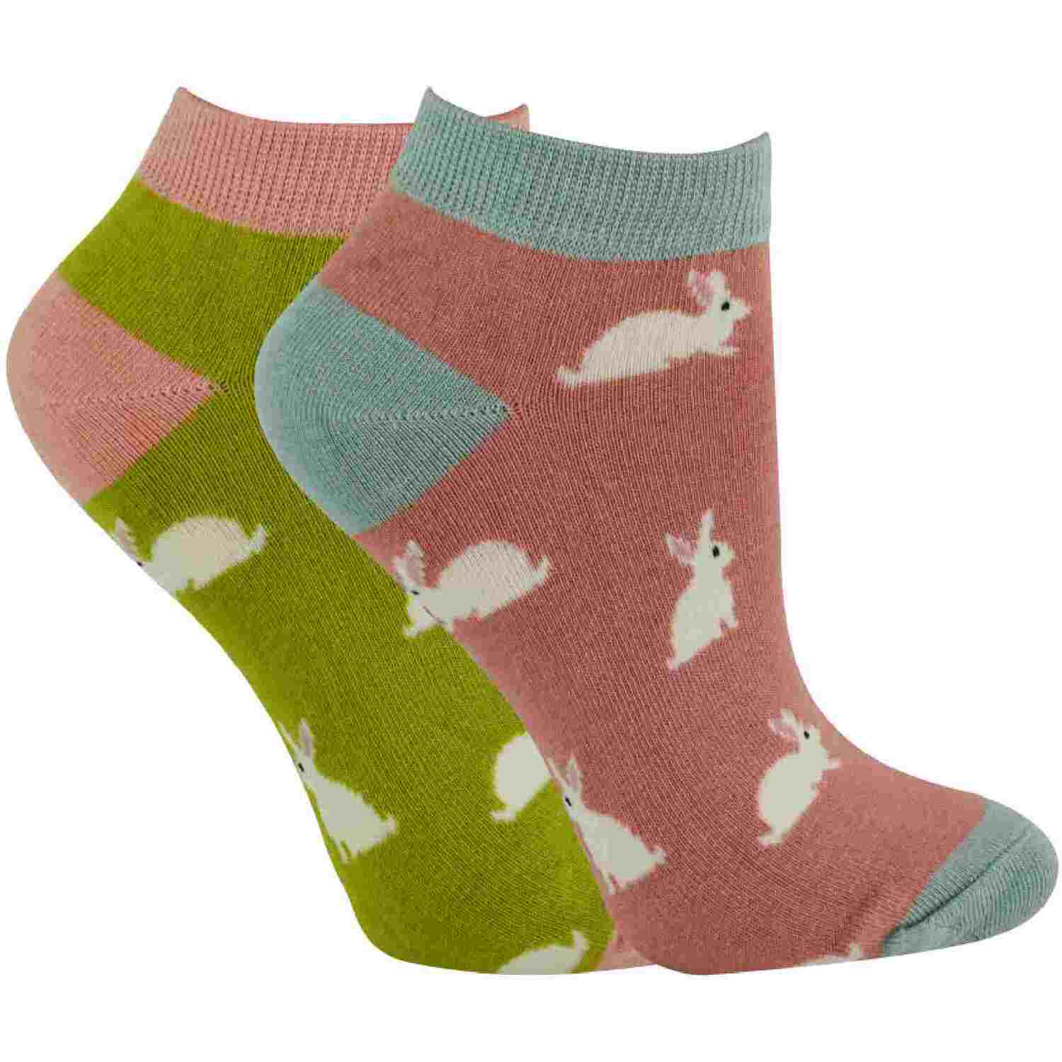 Miss Sparrow 2 Pairs Ladies Breathable Bamboo Trainer Socks