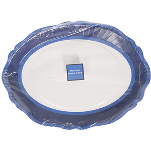 Pack of 4 Blue Tone Party Platters