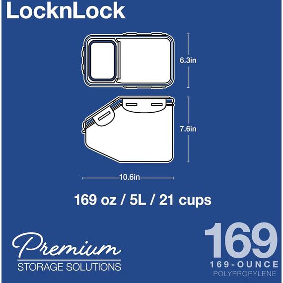 LocknLock Airtight Kitchen Storage Container with Flip Lid 5L