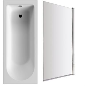 Round Single Ended 1700x700 Bath Set - Leg Set and Chrome Screen