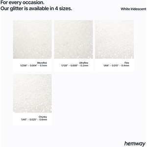 Hemway Glitter Grout Additive White Iridescent, Ultrafine 100g