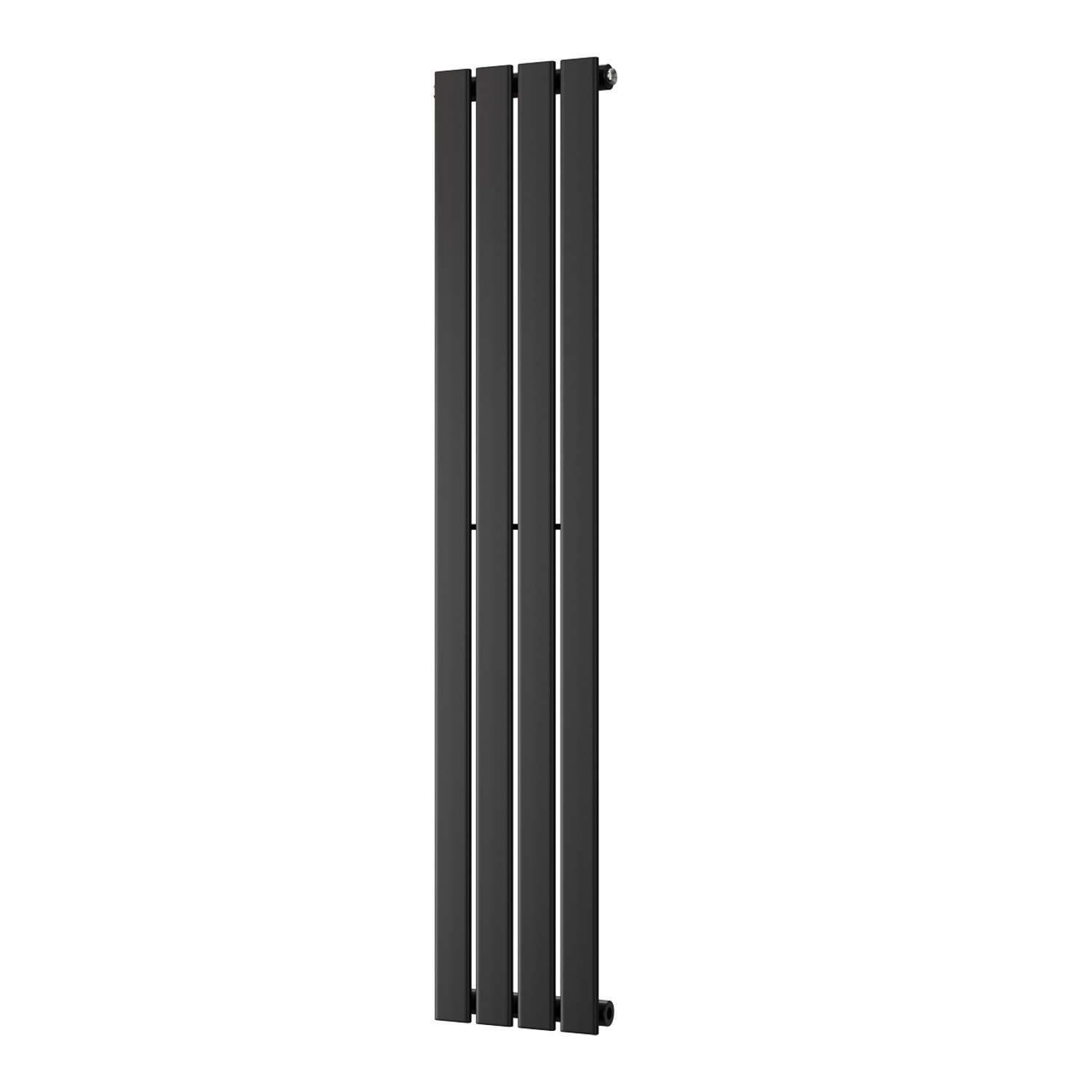 Uk Radiators Typhoon - Black Vertical Radiator Single Panel - Feet Included - Black / 272Mm / 1400Mm