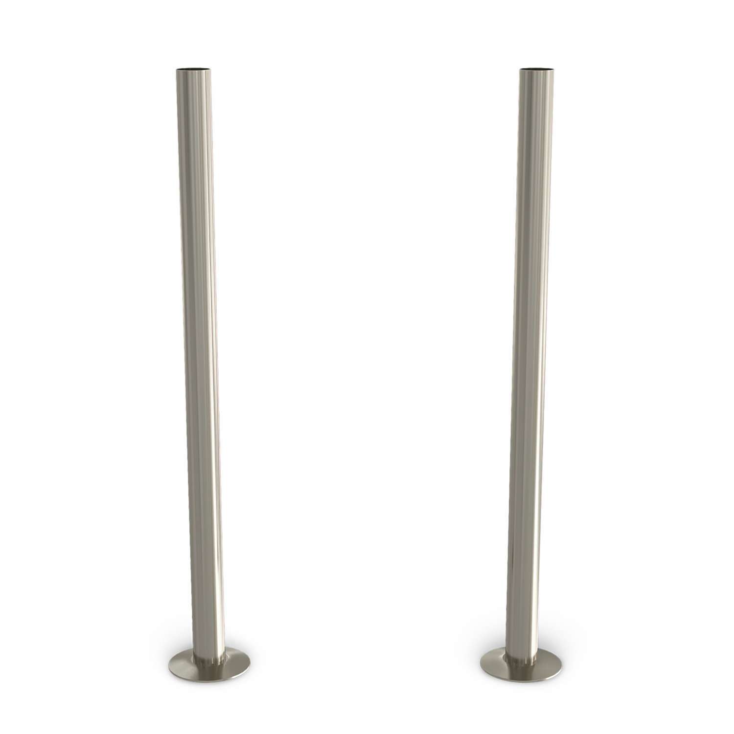 Uk Radiators Talus - Silver Nickel Brushed Pipe Covers - Silver Nickel / 304Mm - Image 2