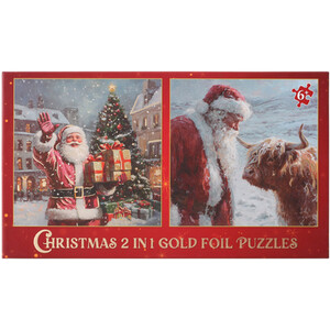 Christmas 2 in 1 Gold Foil Puzzles