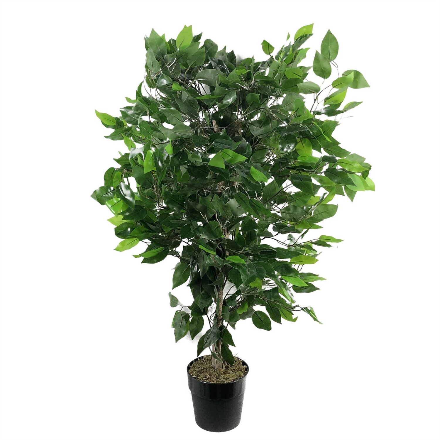 Artificial Bushy Leaf Tree In Plastic Pot 90cm - Green