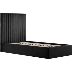 Black / Single Berlin Tall Headboard Ottoman Bed shot 17080609