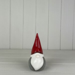 Whimsical Grey/Red Ceramic Gonk