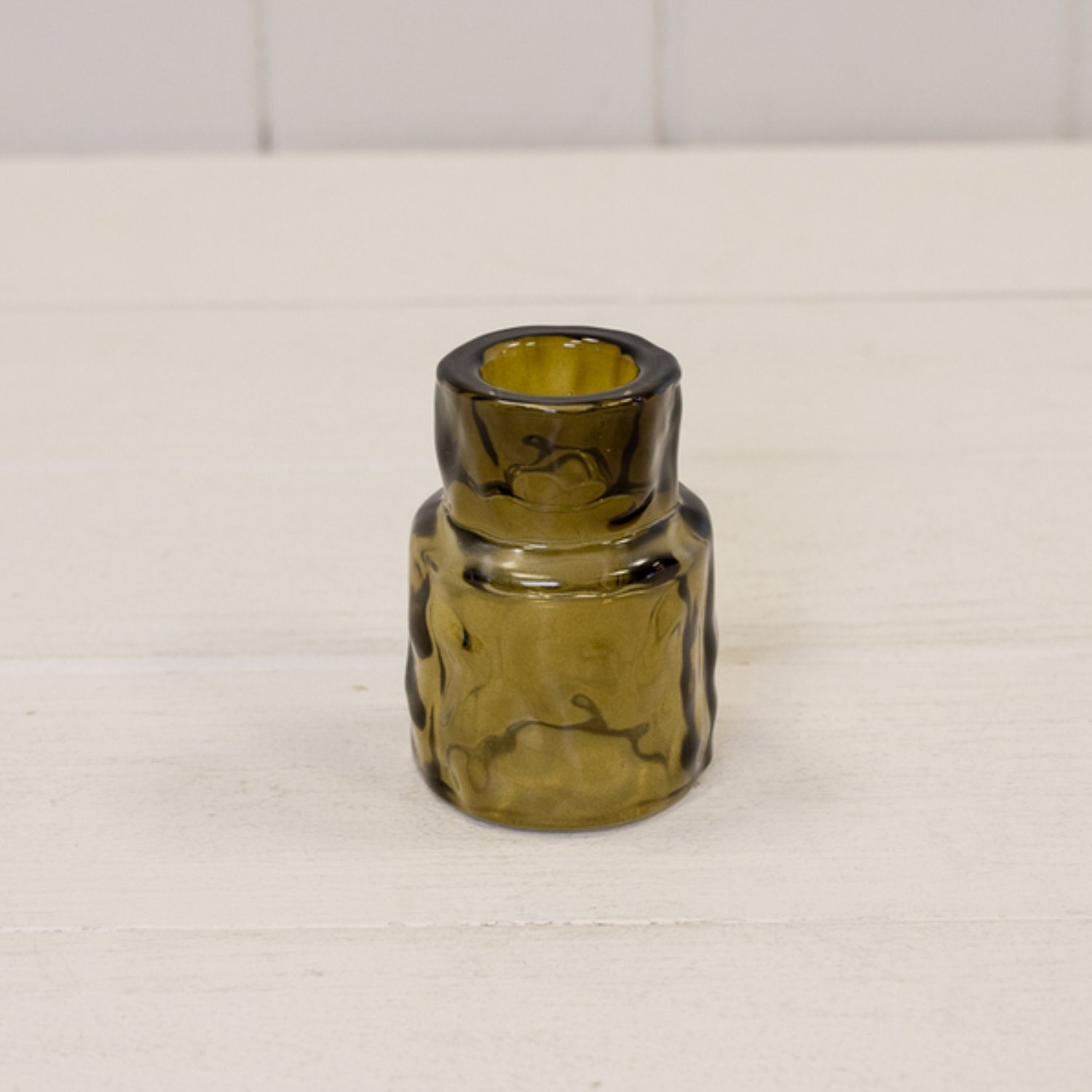 Kdmd Unisex Olive Small Green Textured Candle Holder - Image 2