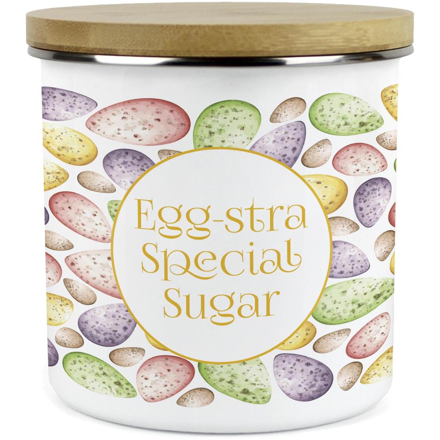 Purely Home Mini Speckled Eggs Large Kitchen Storage Canister - White