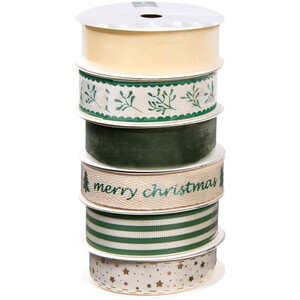 Pack of 6 Green Ribbons